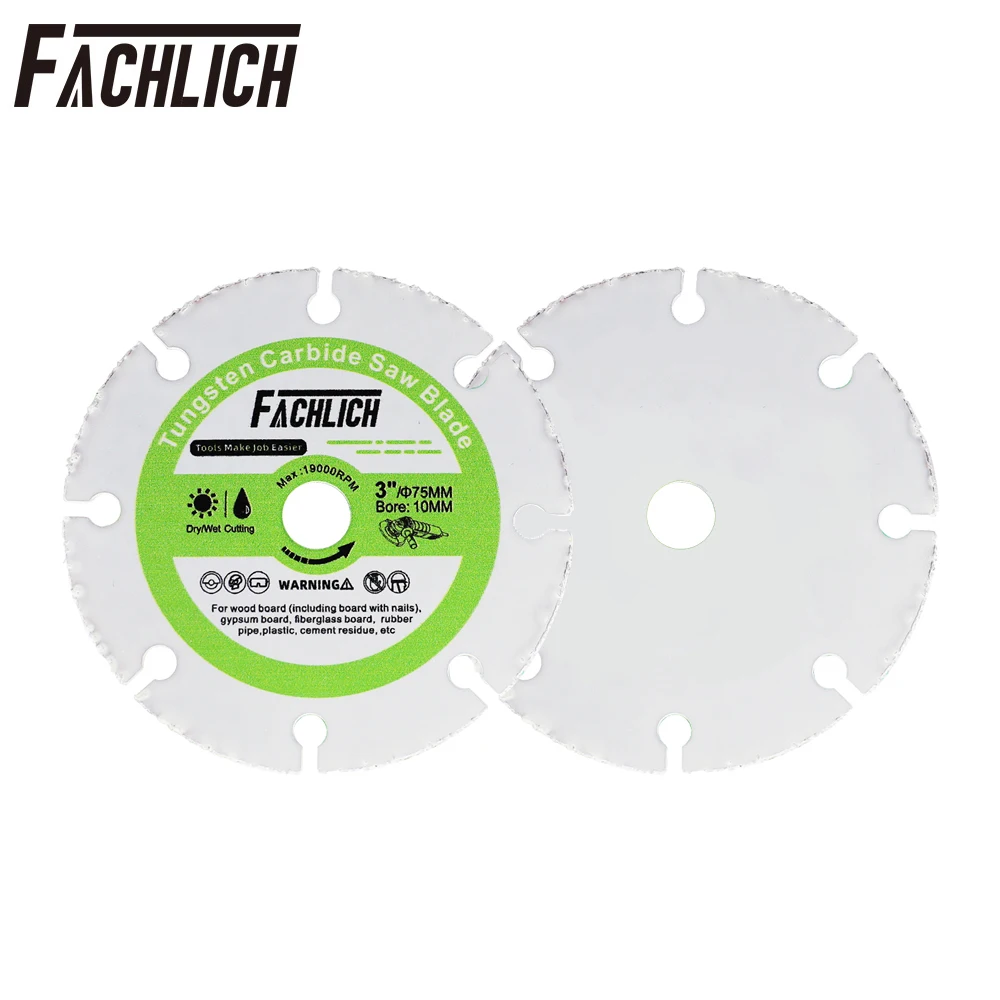 FACHLICH 1pc 50/75mm Diamond Cutting Disc Wood Hand Angle Grinder PVC Pipe Plastic Rubber Bore10mm Superthin Cut Saw Blade fachlich 3pcs 85mm diamond cutting wood disc set plastic circular saw blader cut plate rubber pvc pipe arbor15 10mm dry cutter