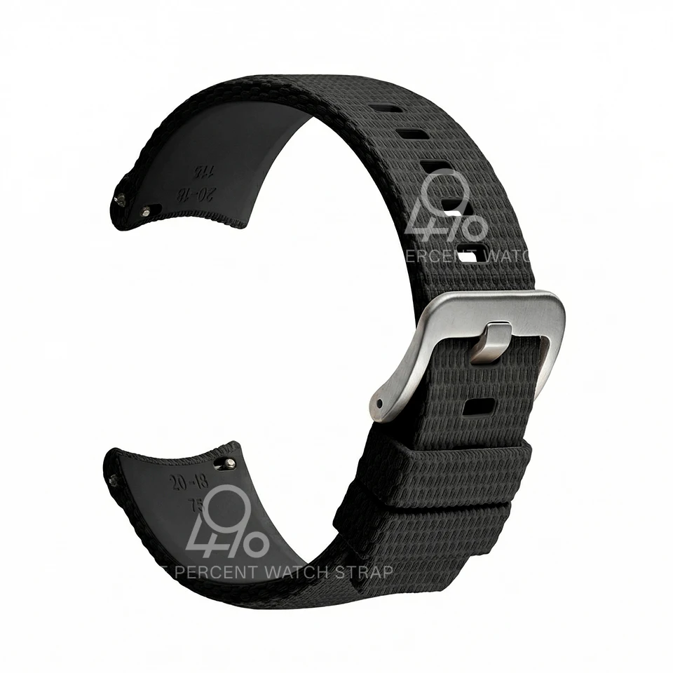 Premium Curved End Rubber Watch Strap – Durable FKM Military Band