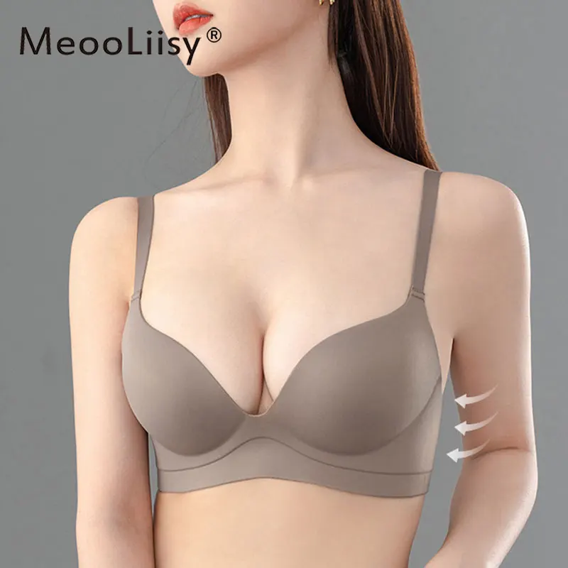 MeooLiisy New Style One-piece Seamless Bras for Women Sexy Push Up Deep V  Wire Free Underwear Solid Color Female Lingerie - AliExpress