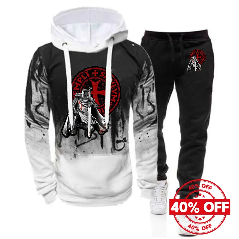 Mens Knights Templar Hoodies and Leisure Pants Suits