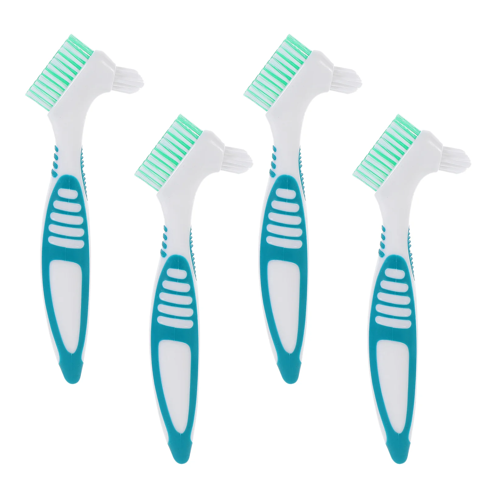 4 Hard Toothbrushes Double Sided Multi- Layered Bristles Cleaning Brush Denture Care ( Orange )