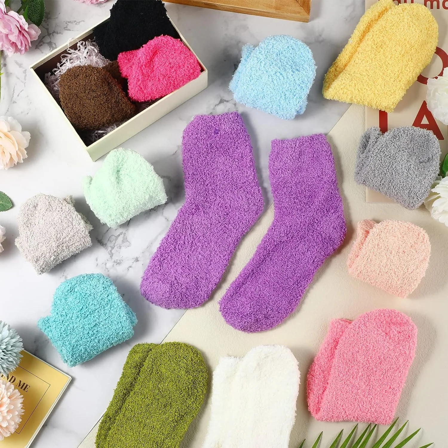 Description Picture 4 of itemCandy color soft floor socks autumn and winter warm slippers socks fluffy home sleeping socks
