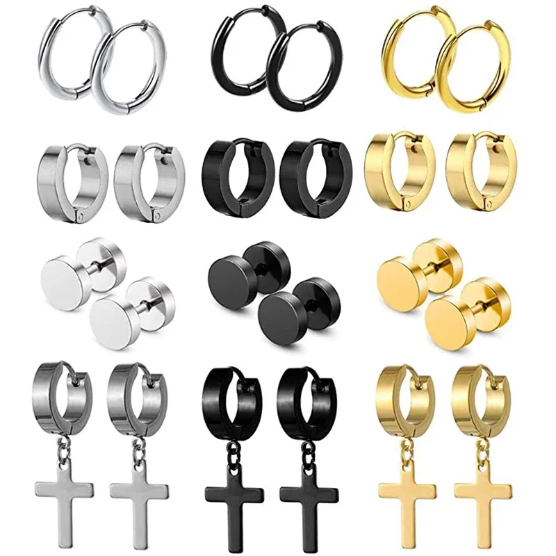 1 piece Women Men Stainless Steel Painless Ear Clip Round Ear Circle Non Piercing Fake Earrings New Popular Fashion Ear Jewelry