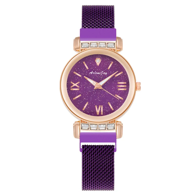 

Fashion Diamond Inlaid Women's Watch Women's Watch Iron Suction Tape Casual Business Quartz Watch Erkek Kol Saati 2022 Popular