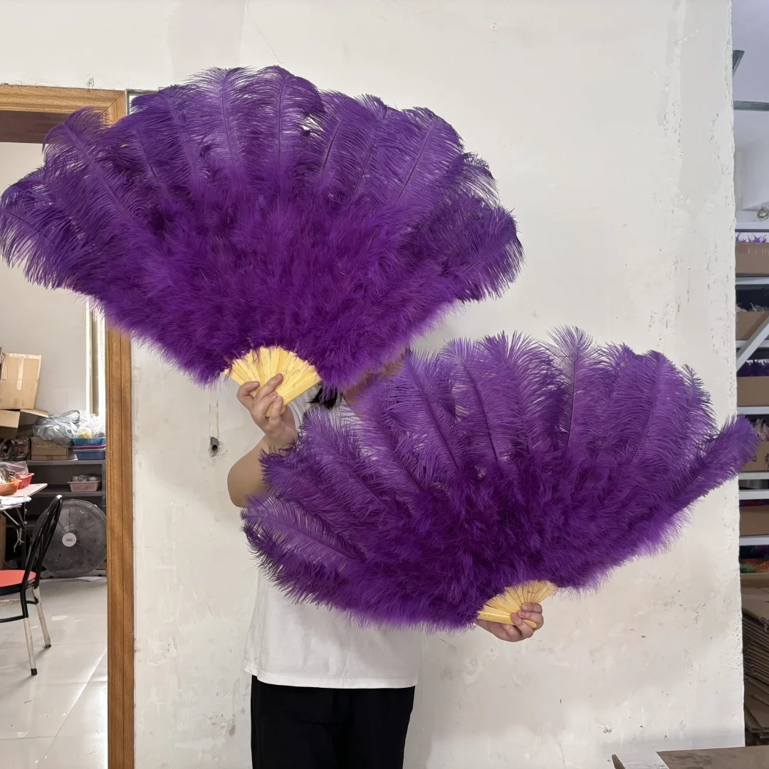 1/2 pezzi grande ventaglio di piume di struzzo rosa 100CM Lady