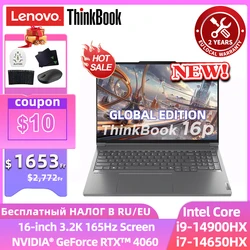Lenovo Thinkbook 16p 2024 Laptop i9-14900HX/ i7-14650HX GeForce RTX 4060 16G/32G DDR5 1T SSD 3.2K 165Hz Screen 16-inch Gaming Pc