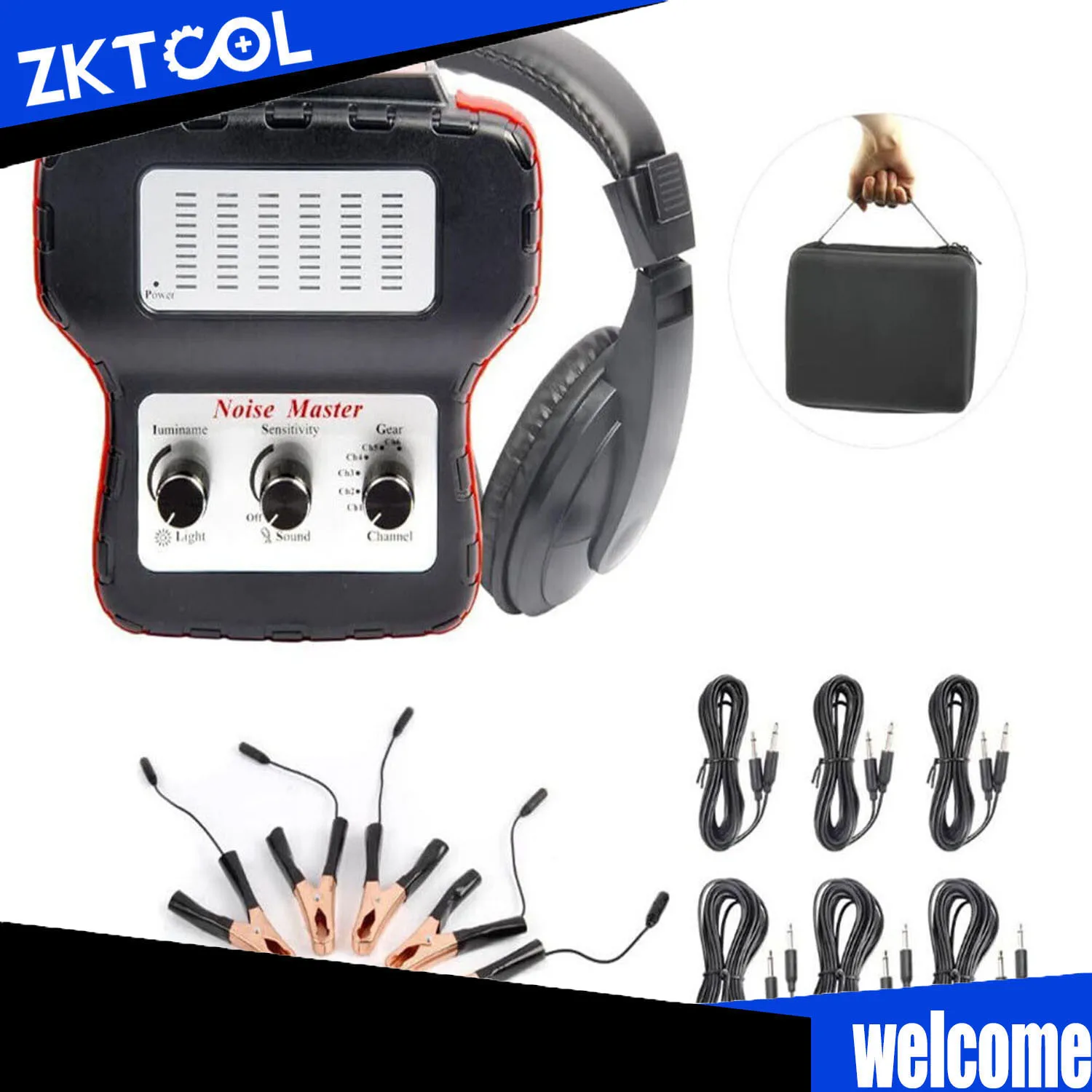 Chassis system ear electronic stethoscope diagnostic kit with earphones six-channel stethoscope abnormal sound tester 2