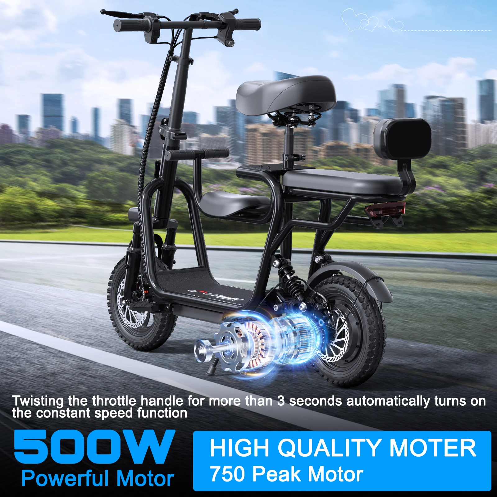48V Seated Electric Scooter 2