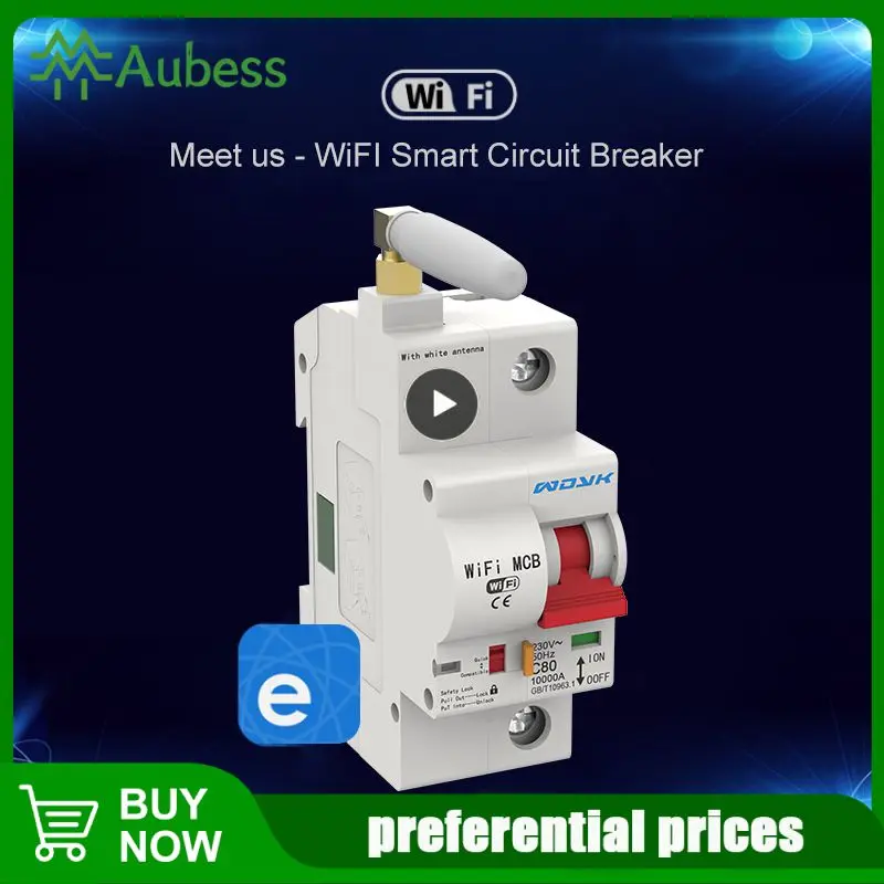 

WiFi 1P Smart Circuit Breaker Automatic Switch Smart Home Overload Short Circuit Protection Work with Alexa home