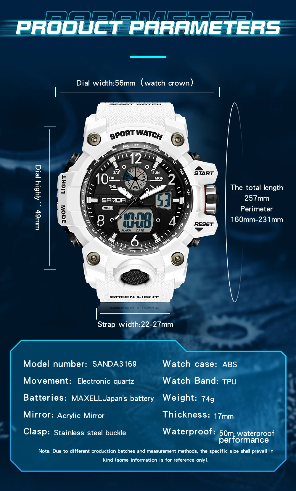 Top Brand Sports Men's Watches Military Quartz Watch Man Waterproof Wristwatch for Men Clock shock relogios masculino SANDA 3169