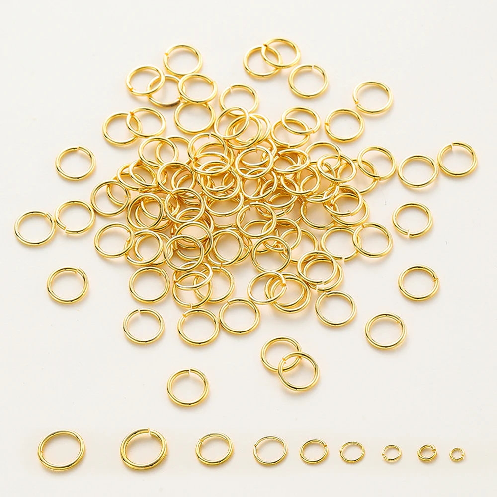50-200 Teile/los 14K/18K Reales Gold Überzogene Messing Offene Biege Ring Split Verbindungsringe Für DIY Schmuck Machen Großhandel Zubehör