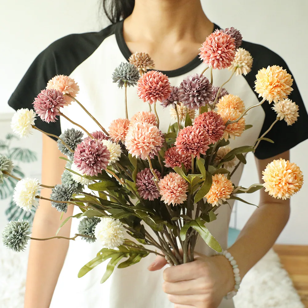 Lush Dandelion Artificial Flower Bouquet for Decor and Special Occasions