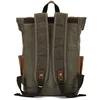 Wax Canvas Backpack genuine leather Outdoor Hiking Bag Waterproof Crazy Horse Leather Men's Bag 6