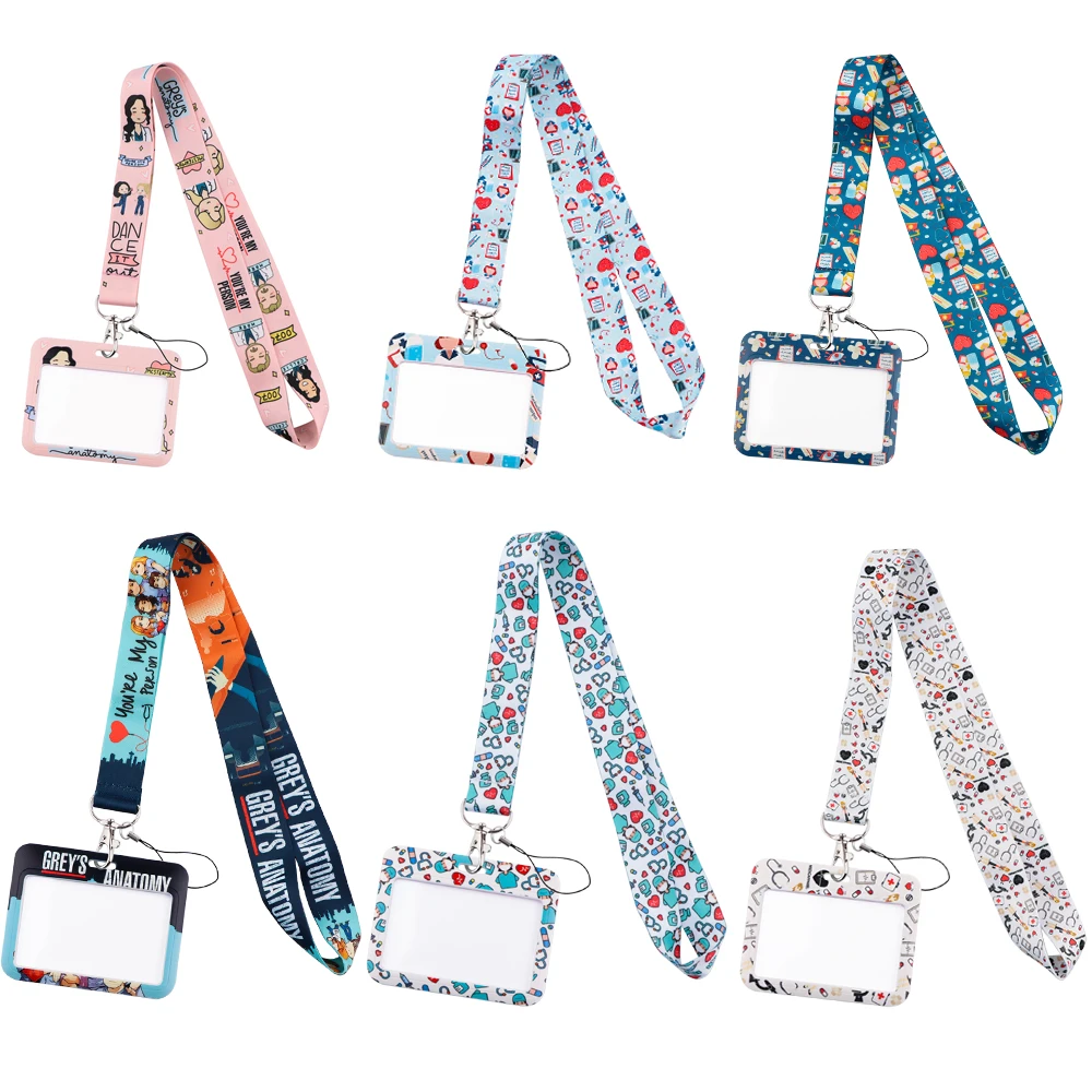 CB1336 Grey's Anatomy Neck Strap Lanyards Doctor Nurse Accessories Horizontal Style Card Holder Badge Holders Office Supplies