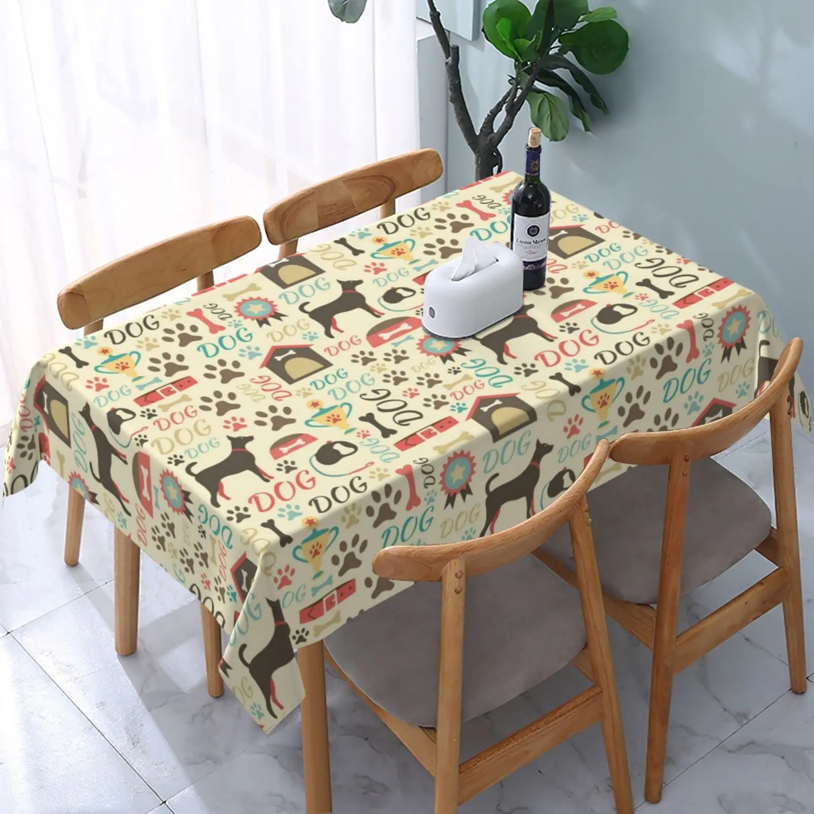 

Rectangular table waterproof table cloth Picnic table cloth 54 x 72 inch washable camping table cloth polyester