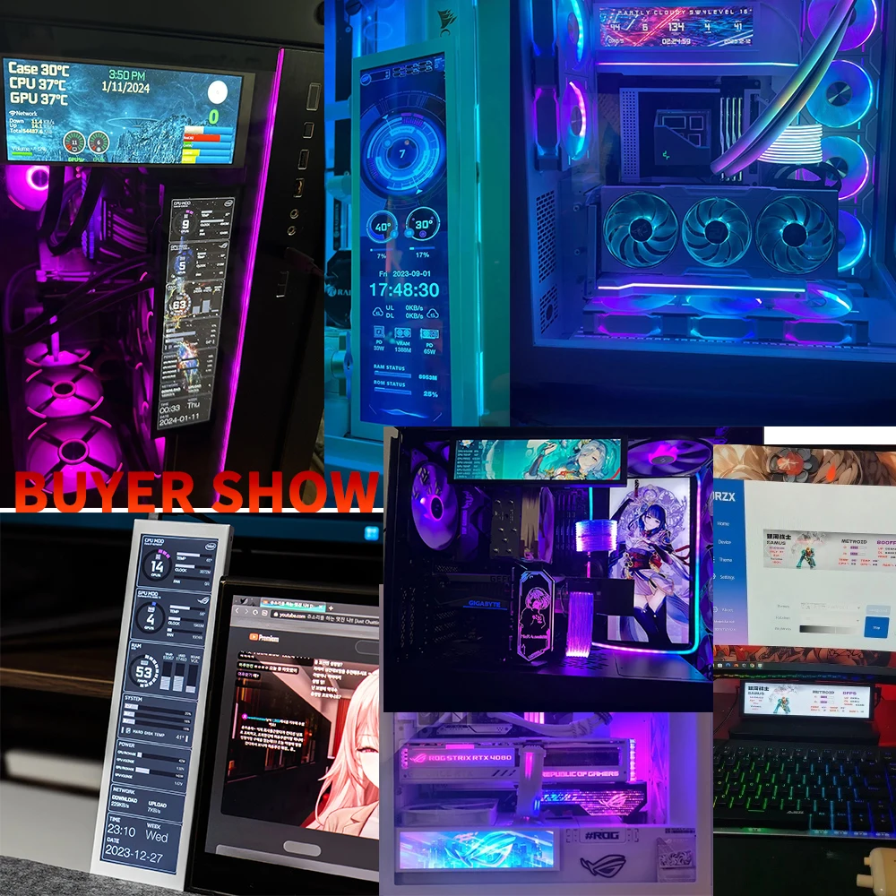 Ips Tipoc Secundária Screen Case Cpu Gpu Ram Monitoramento do Computador Chassis Display Usb Inteligente Aida Livre 8.8 Novo Turing - Imagem 4
