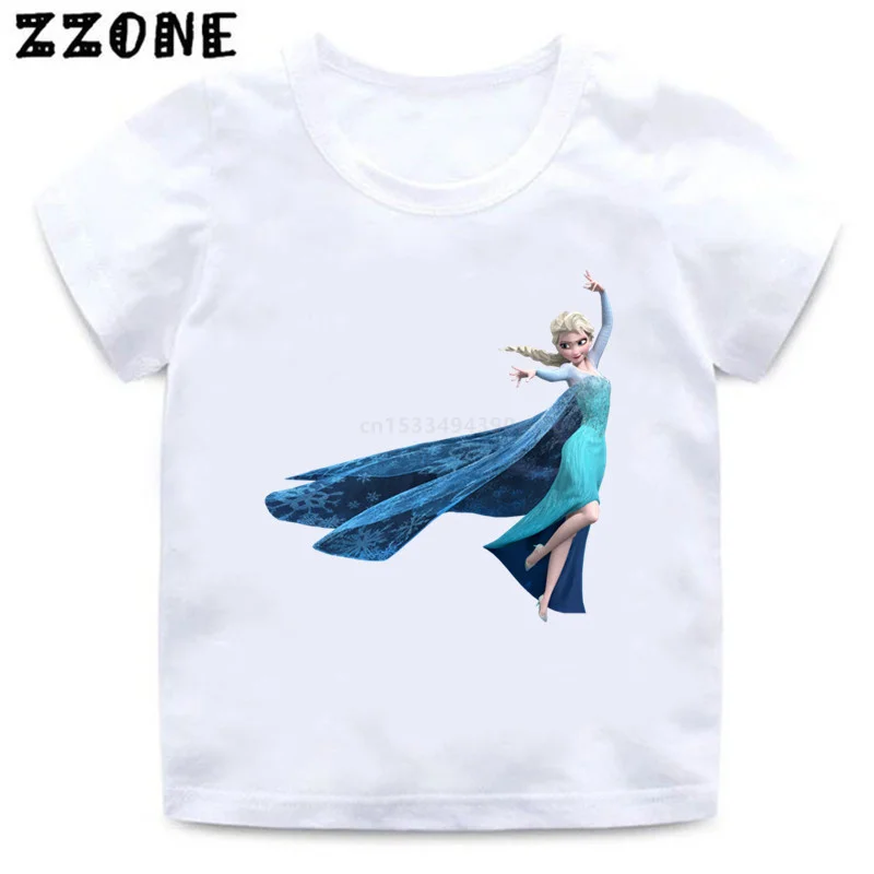 t-shirt in kid	 Frozen Elsa Anna Graphic Cute Girls Clothes Disney Princess Kawaii Kids Funny T-Shirts Baby T shirt Summer Children Tops,ooo5493 t-shirt design kid	