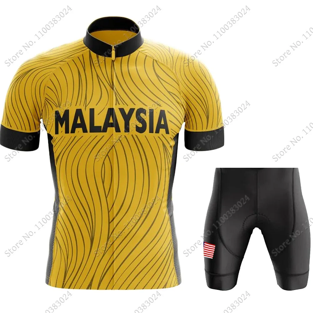 Malaysia National Cycling Jersey Set Short Sleeve Cycling Clothing Road Bike Shirts Suit Bicycle Bib Shorts MTB Wear Ropa