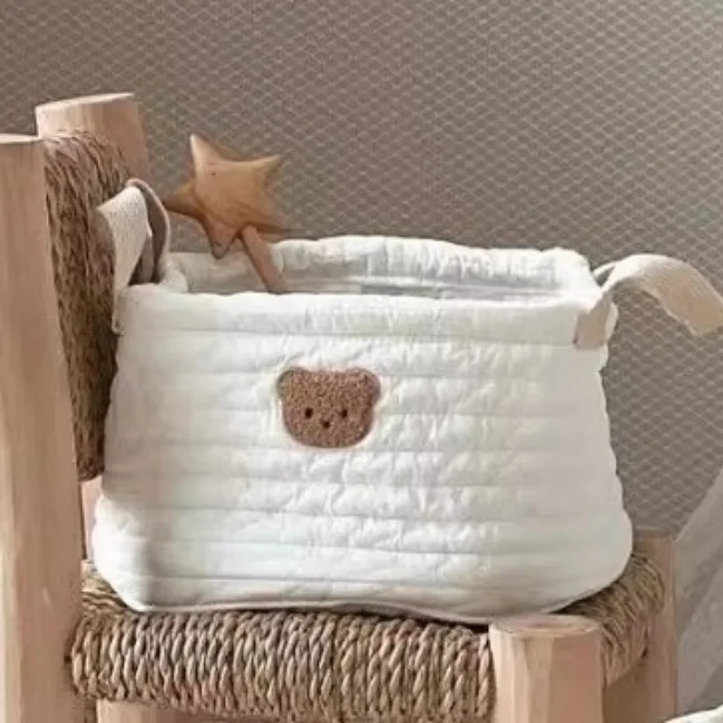 Organizador De Fraldas Com Alça - Cesta Bebê 3 Compartimentos 36x21x19cm