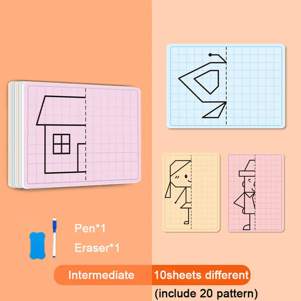 Symmetrie Zeichenkarten Set - Lernspielzeug Für Kinder Kreativität