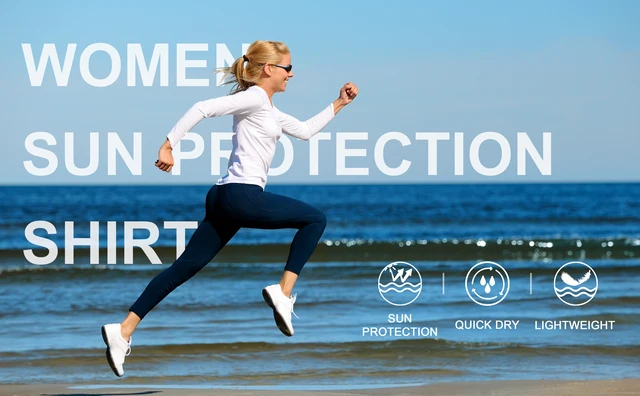 Maglietta Protezione Solare Donna UPF 50+ - Maniche Lunghe Per Sport Acquatici - Foto 9