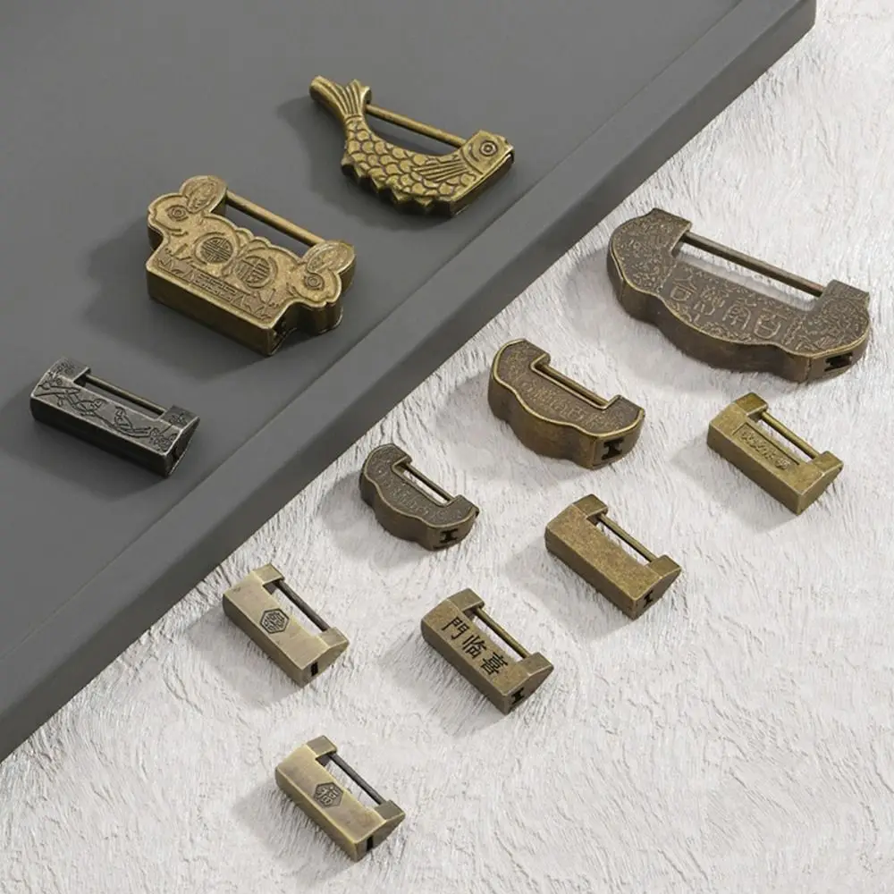 Decorative Zinc Alloy Vintage Lock Mini Retro Small Lock Head Antique Padlock Jewelry Storage Box