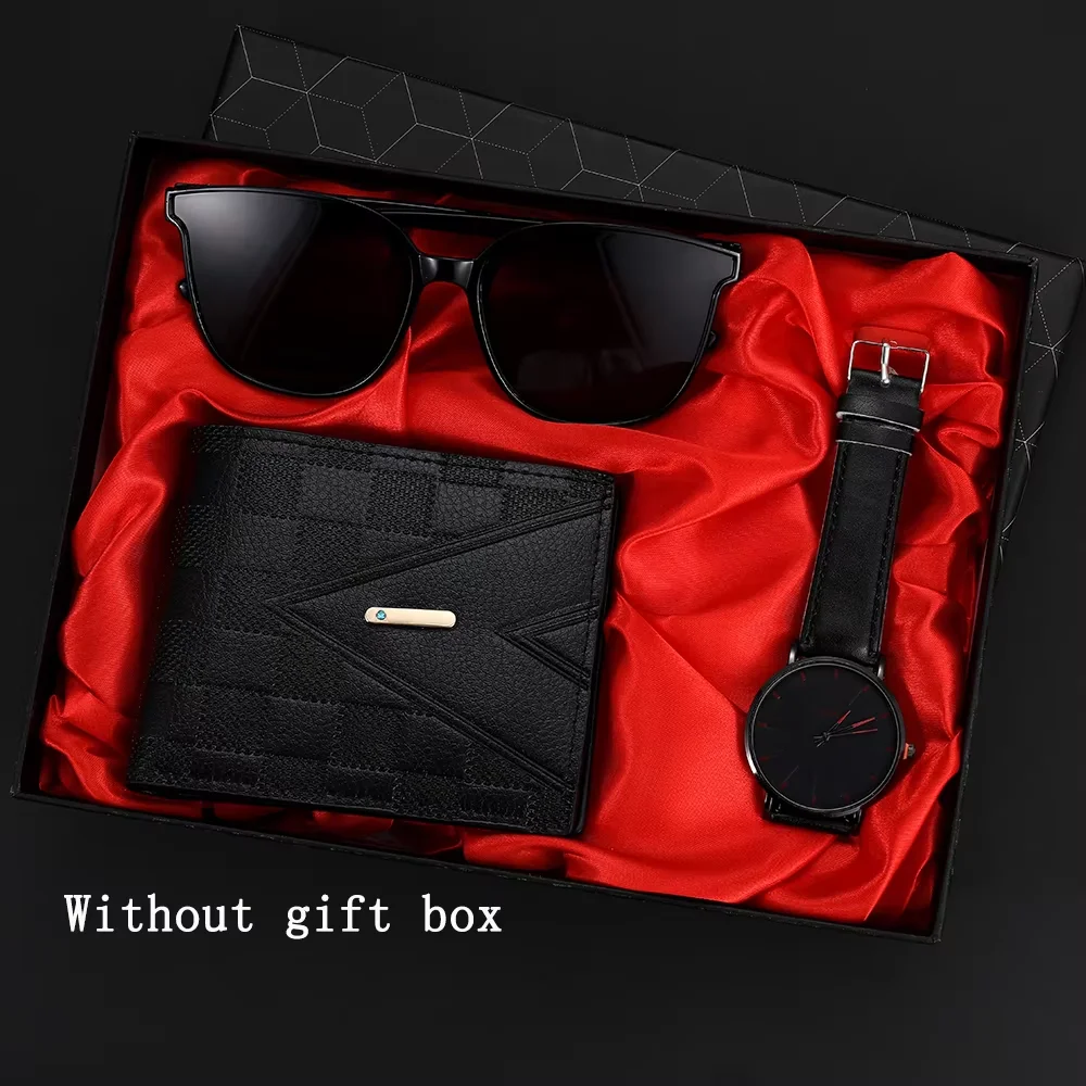 طقم إكسسوارات الأعمال الرجالي 3 في 1: ساعة، محفظة،...