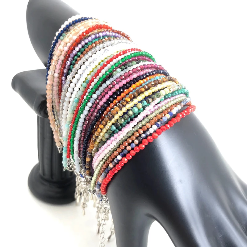 Натуральный кварц Турмалин Гранат Камень 2-3 мм резные бусины минимализм ожерелья браслет подходит для мужчин и женщин Подарки