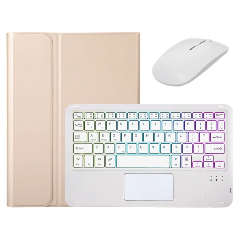 Rainbow Backlight Touchpad Keyboard Case with Mouse