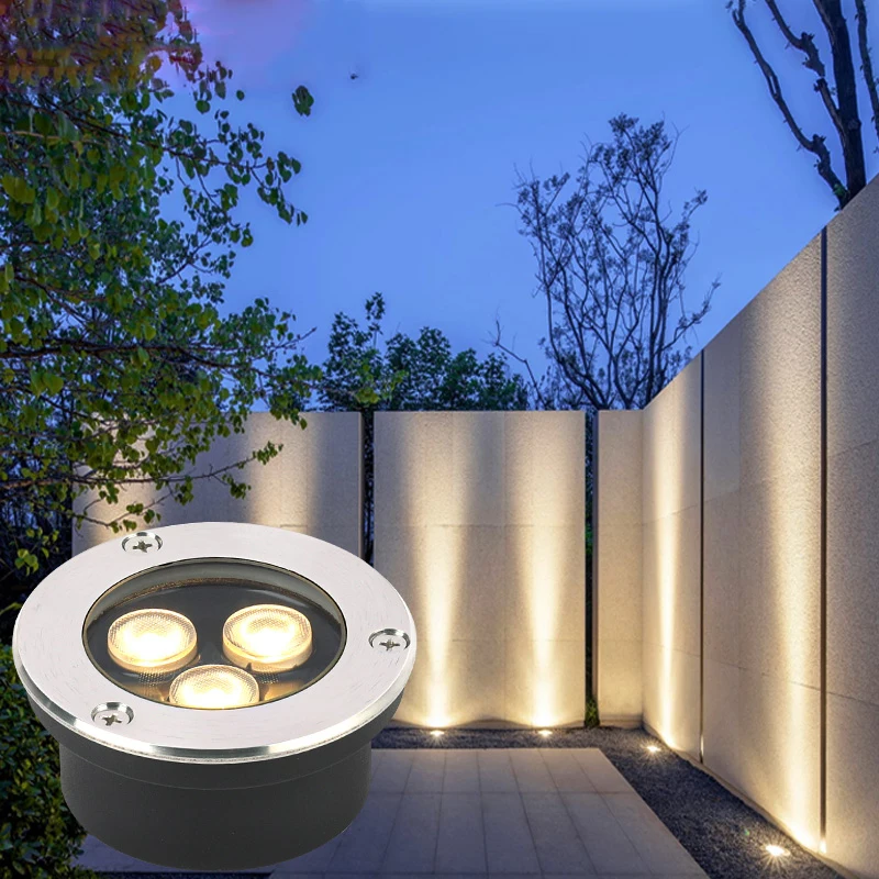 

Thin Waterproof Led Light Garden Underground 1W 3W 6W 9W Ip67 Outdoor Buried Garden Path Spot Recessed Inground Lighting