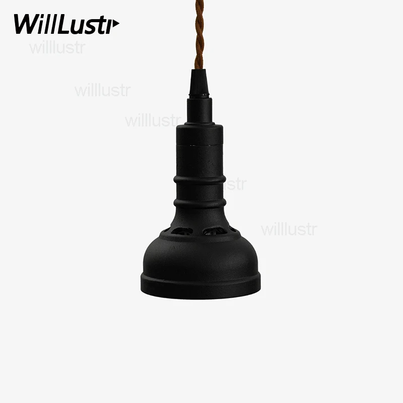 

Die Casting Aluminum Pendant Lamp Vintage Black Oxide Suspension Light Hotel Dining Room Cafe Bar Hanging Ceiling Chandelier