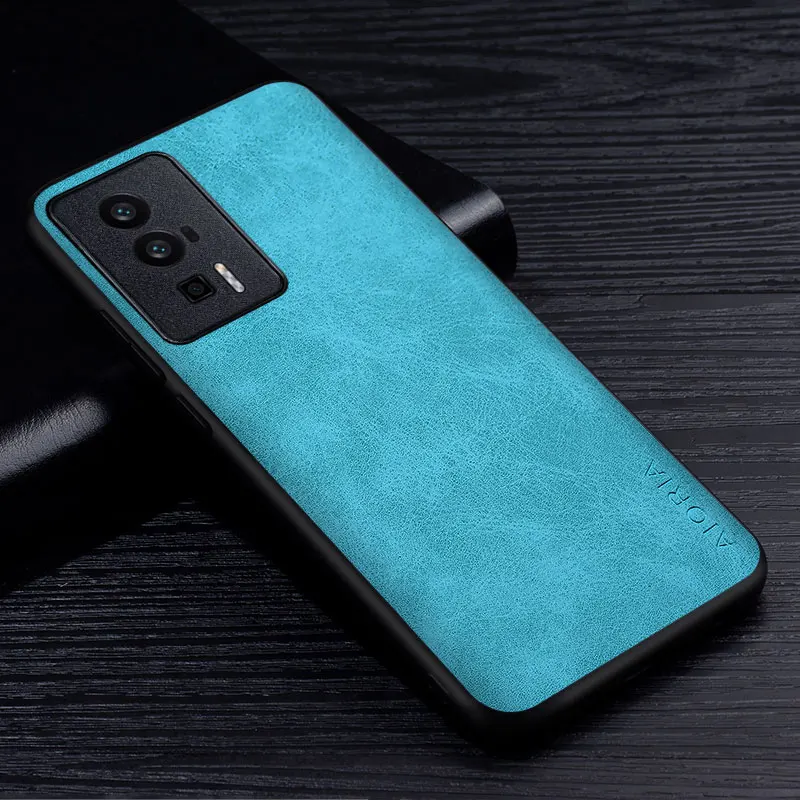 Premium PU Leather Scratch-Resistant Phone Case - Solid Color Cover