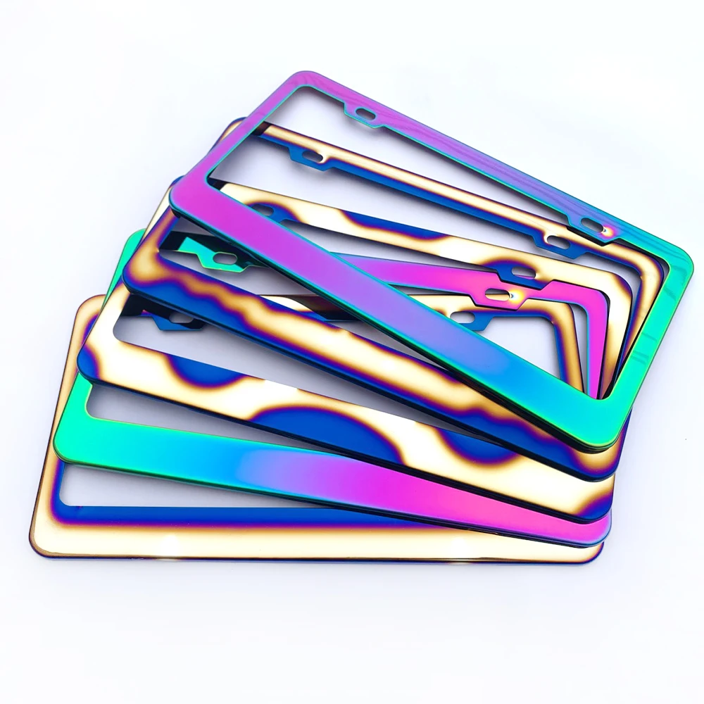 License plate frame Universal Colorful Stainless Steel Art Craft Aluminium Alloy Automotive Accessory
