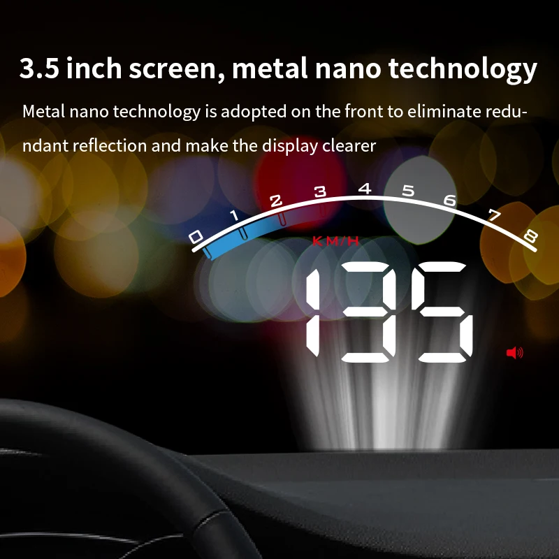 OBD II 차량용 HUD 헤드업 디스플레이, 디지털 GPS 속도계, 앞 유리 프로젝터, 속도 계량기, 모든 차량용 과속 경보