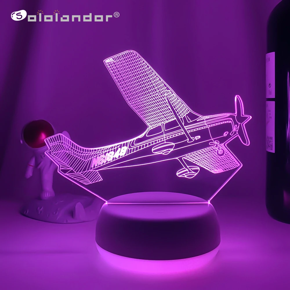 

Newest Creative 3D Illusion Vision Airplane Night Light Touch USB Aircraft Table Lamp Baby Sleep Lighting Home Deocor Boy Gifts