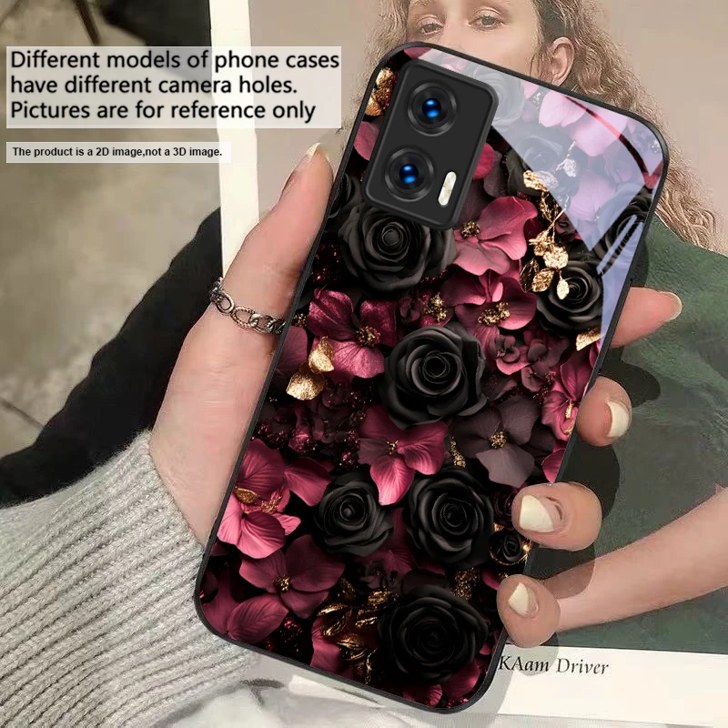 Wine Red Floral Petals Glass Phone Case