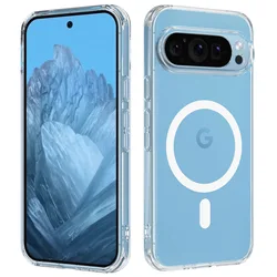 Magnetic Clear Shockproof Wireless Charging Case - Acrylic Hard Cover - Google Pixel 8Pro (Clear)