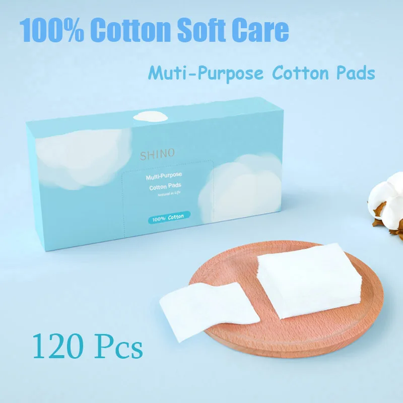 120PCS Ultra Thin Square Cotton Pads, Lint Free Nail Wipes Facial Eye