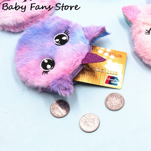 Mini Unicorn Coin Purse Cartoon Cat Circle Wallet Children Kids Embroidered Bag Key Earphone Organizer Pouch Embroidered Eyes 4
