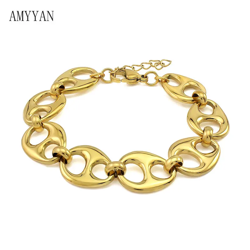 

Классический браслет из нержавеющей стали с ожерельем 47,5 см золотое ожерелье большой браслет 21 см Модные Ювелирные изделия Подарки для лучших друзей