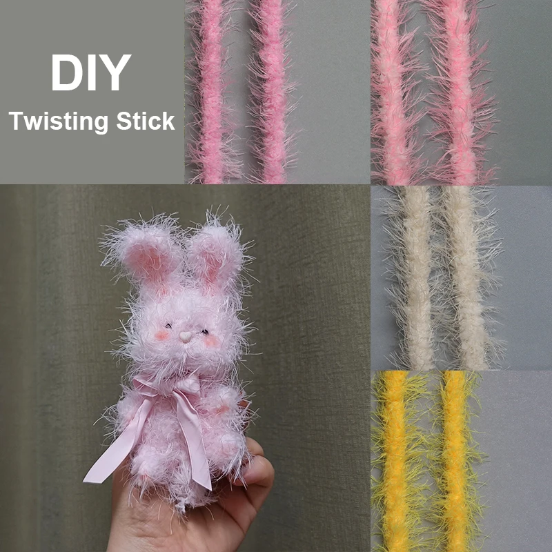 

Plush Twisting Stick Iron Wire Wool Twist Rope Ribbon Bar Strip Stick String Trim For DIY Plush Animal Craft Making Accessories