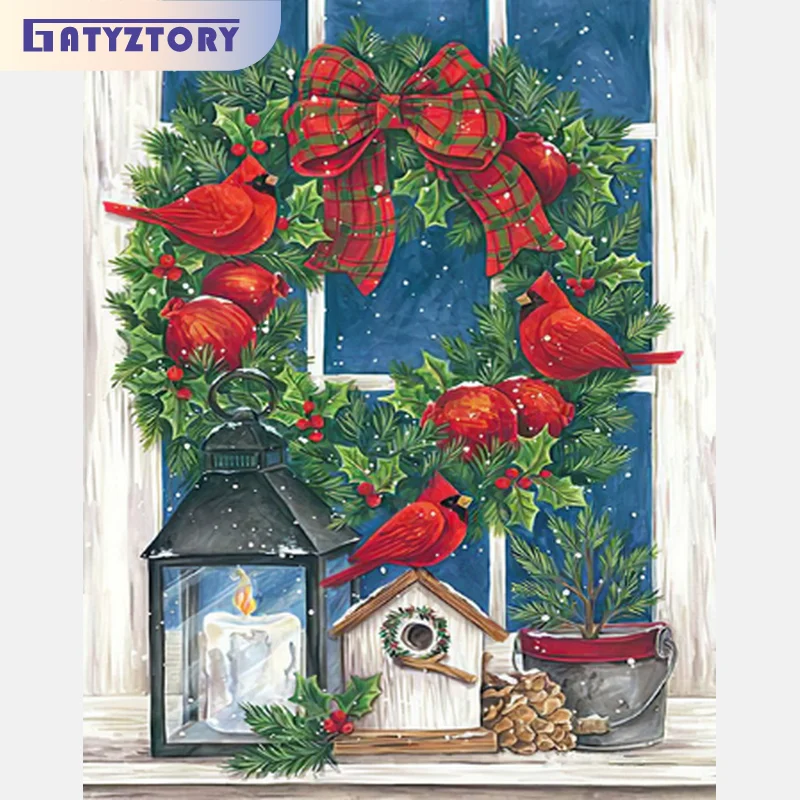 

GATYZTORY Oil Painting By Numbers Handicraft On Canvas Christmas Decoration Pictures By Numbers Wall Decor Unique Gift Diy Set