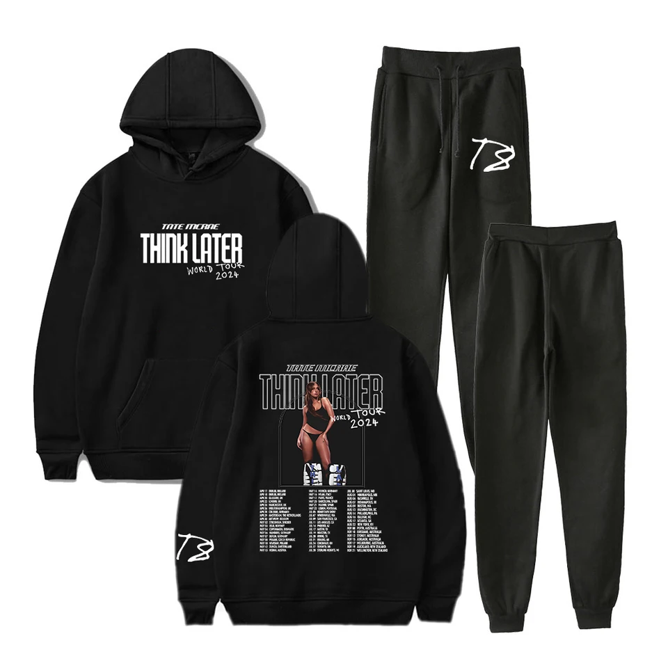 Tate McRae Think Later World Tour 2024 Merch Hoodie Jogger Pants 
