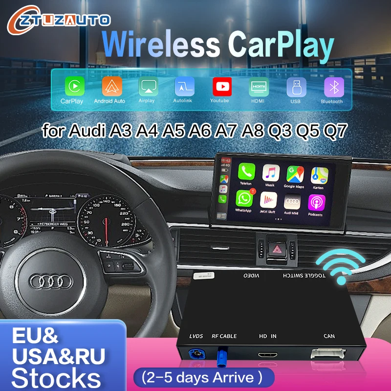 Wireless Apple Carplay Android Auto Interface For Audi A3 A4 A5 A6 A7