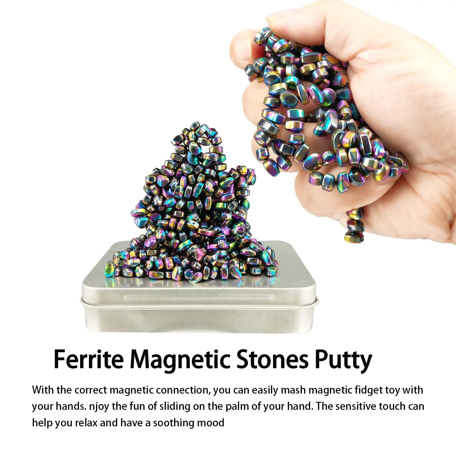 Fidget Toys Magnetic Ferrite Putty Multicolor More Than 600 pcs Weak Magnetic Ferrite Pebbles Magnet Rock Desk Toys For Adults