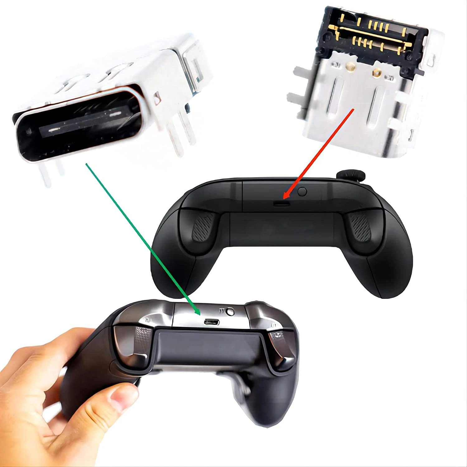 Original Usb-c Sync Charging Port Type-c Charge Socket Replacement For Xbox  Series X/s 1914 Xbox Elite Series 2 Controller 1797 - Accessories -  AliExpress