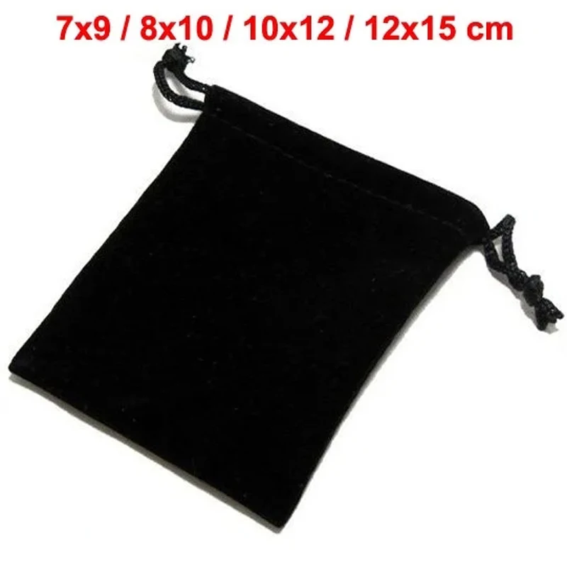 100pcs/Lot Drawstring Velvet Bags For Jewellery Pouches 7x9 8x10 10x12 12x15cm Wedding Party Gift Packaging Bag Customize Logo