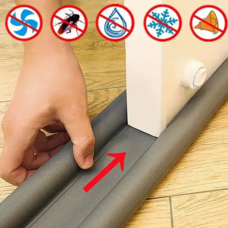 Bilateral Door Seam Door Bottom Sealing Strip Wind and Insect Proof Waterproof and Soundproof Door Sponge Strip Bedroom Door Gap