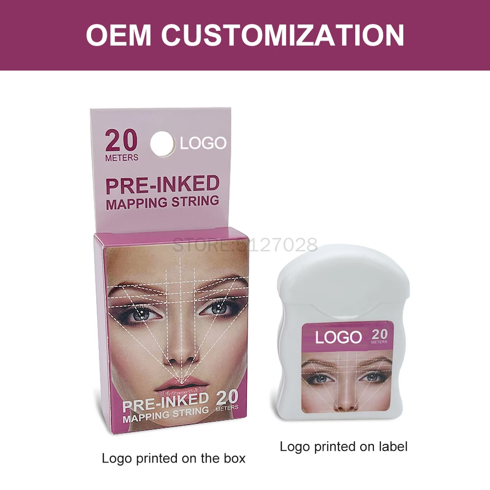 20m Microblading Mapping String Pre-Inked Eyebrow Marker Thread Tattoo Brows Point White Mapping String Beauty Tools Wholesale