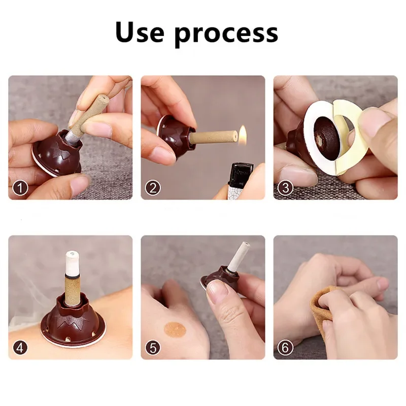 Chinese Medicine Moxa Acupuncture Therapy Massager Self-adhesive Tube Moxa Stick Acupuncture Massage Sticker Health Care moxa stick mini moxa tube sticker